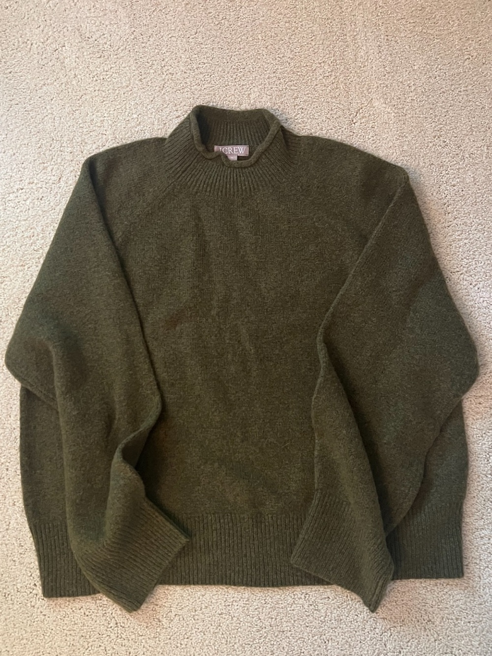 J. Crew Olive Crewneck Wool Sweater -XL